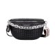 Waist Bag Soft Leather Individual Wide Shoulder Strap Woven Chest Bag Women's Shoulder Bag