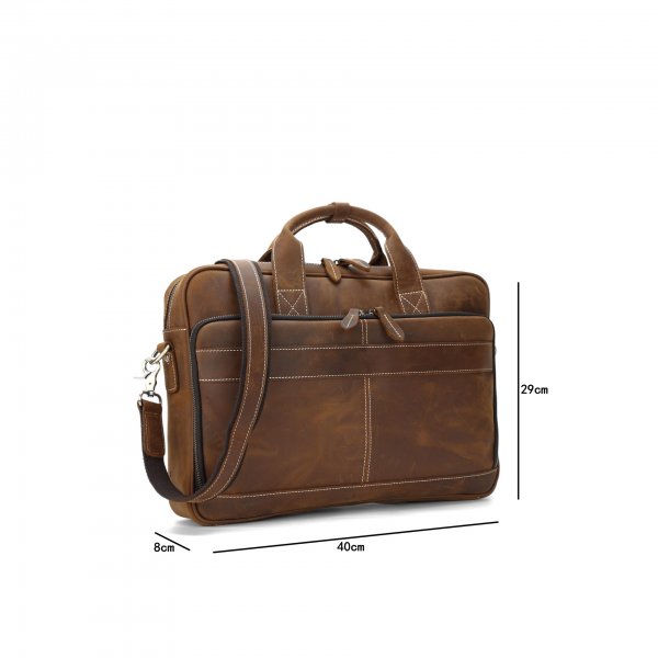 Horse Leather Men's Shoulder Bag Leather Laptop Men's Briefcase Portable