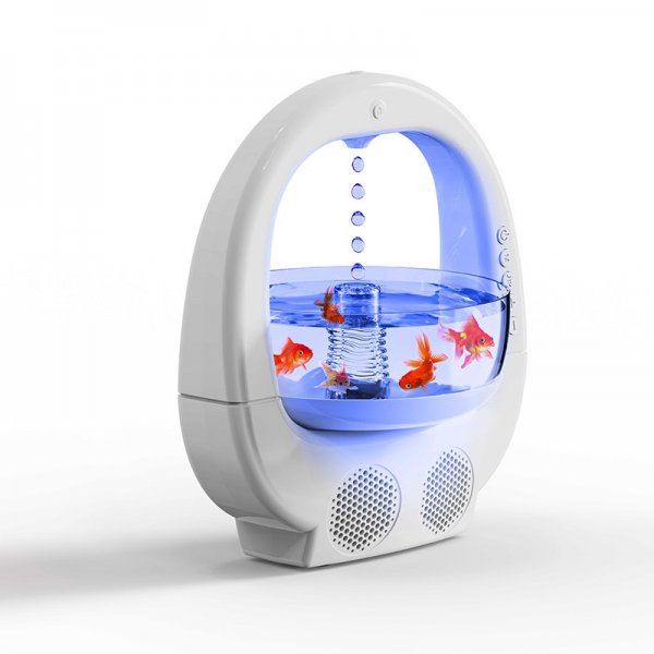 3 In 1 Anti-Gravity Humidifier Multifunctional Aromatherapy Machine Bluetooth Speaker Fish Tank Ambient Light