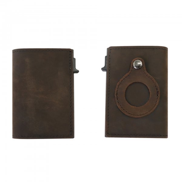 Leather Card Case Automatic Card Wallet Anti Lost