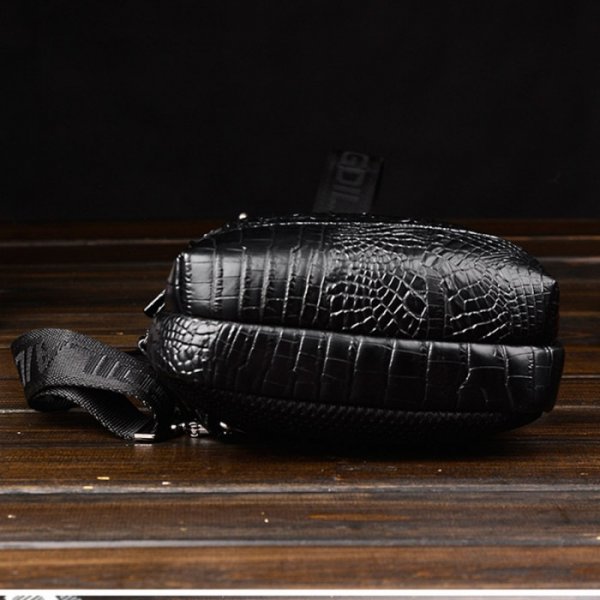 Men's Chest Bag Crocodile Pattern One Shoulder Messenger Bag Fashion One Shoulder