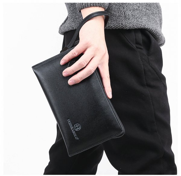 Fashion Wallet Men's Long Zipper Business Handbag Soft Leather