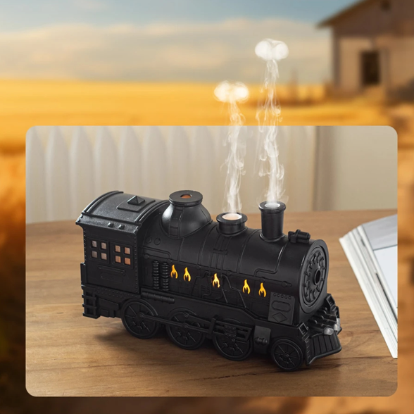 Train Shape Aromatherapy Diffuser Desktop Essential Oils Difusor Smoke Ring Double Spray Ultrasonic Air Humidifier With LED Lamp