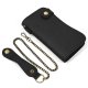 Men's Crazy Horse Leather Long Chain Anti-theft Wallet